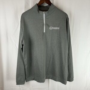 Peter‎ Millar Perth Performance 1/4 Zip Shirt Mens XL Gray Golf Company Logo